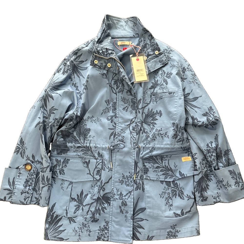 NWT Oilily Jackson Jacket Flowers Riviera Blue S21 Size Womens 38